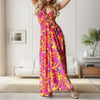 Strappy Boho Beach Long Dress 2024 Women's Summer V Neck Slim Sleeveless Maxi Floral Dress Sexy Backless Hawaii Beach Dresses